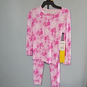 Pink Barbie Floral Kids Pajamas